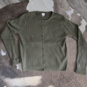 A New Day Olive Button-Up Cardigan